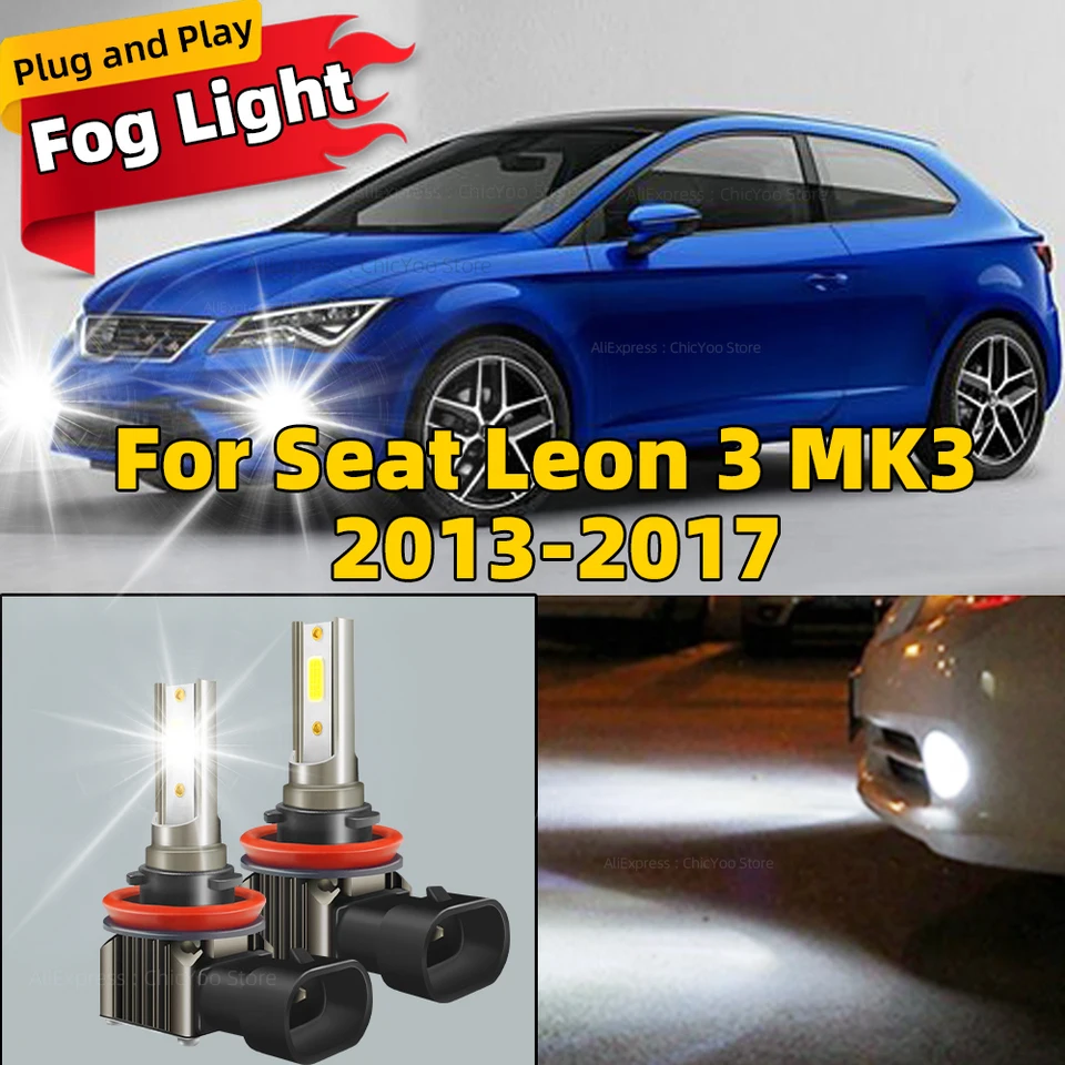 2pcs H11 H8 LED hmlové svetlá 80W Autrová žiarovka H9 CANBUS 6000K Driving Lamp pre sedadlo Leon 3 MK3 2013 2014 2015 2016 2016 2017