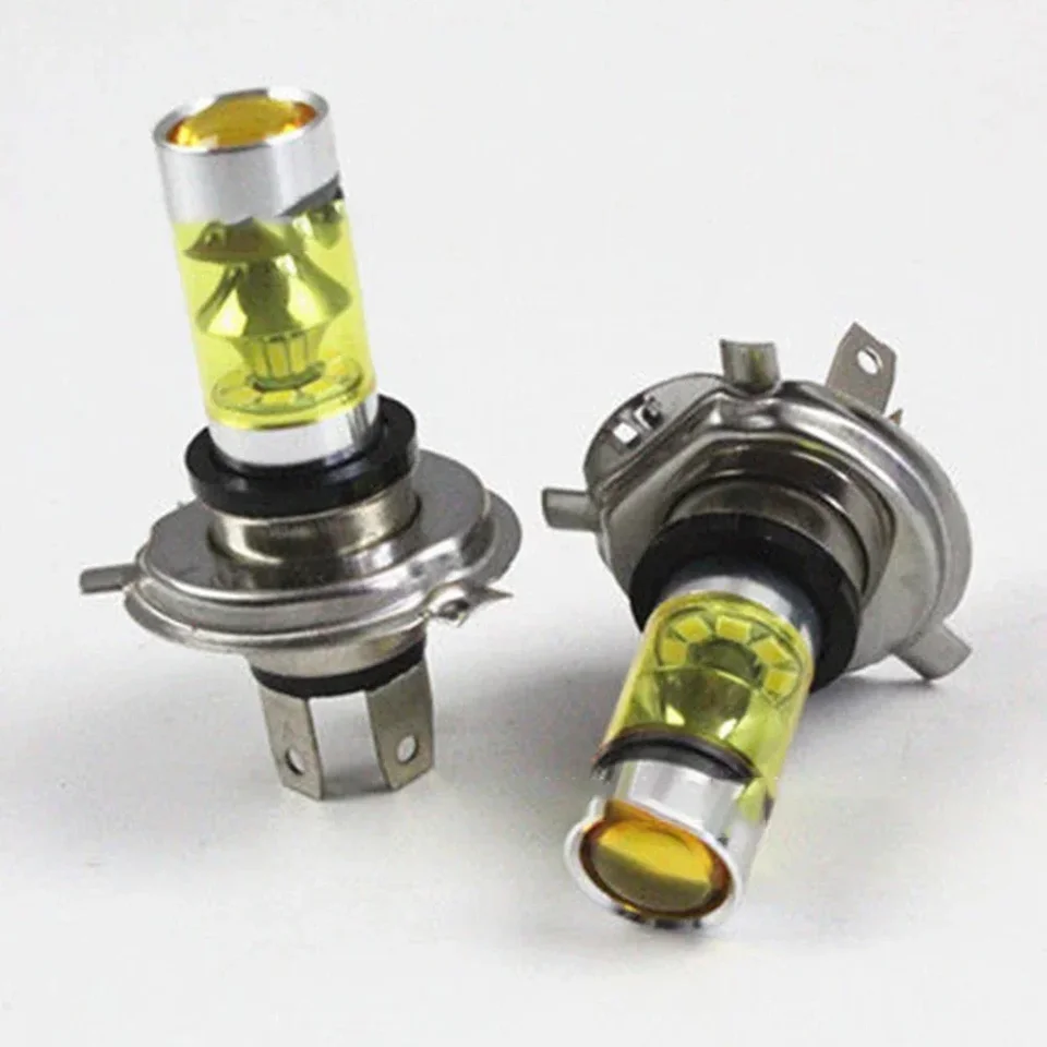 2PCS H4 4300K ​​Žltá 100 W svetlová hmlová žiarovka LED žiarovky Fit Fit for Toyota Universal H4 LED žiarovky Automobilové príslušenstvo