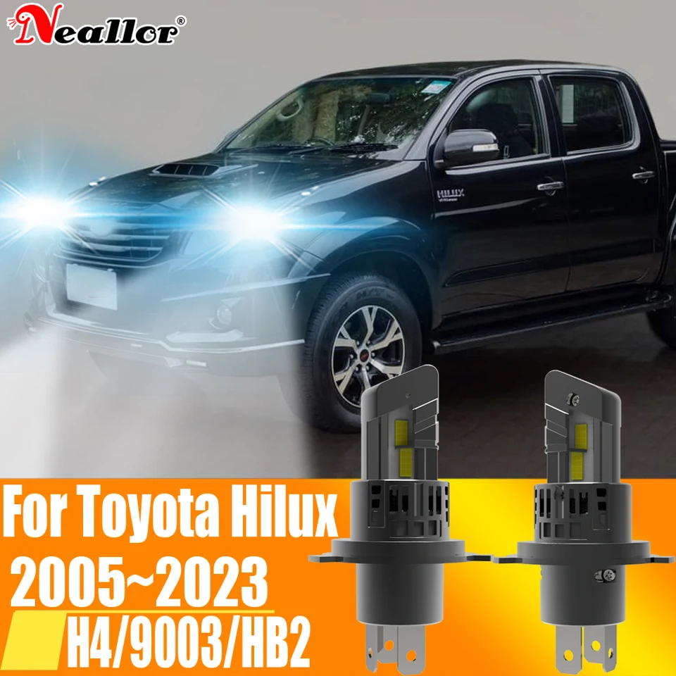 2PCS H4 HB2 9003 LED svetlomet Canbus bez chyby Autrová žiarovka Vysoké energie White Fog Light Diode Lamp 12V 55 W pre Toyota Hilux 2005 ~ 2023
