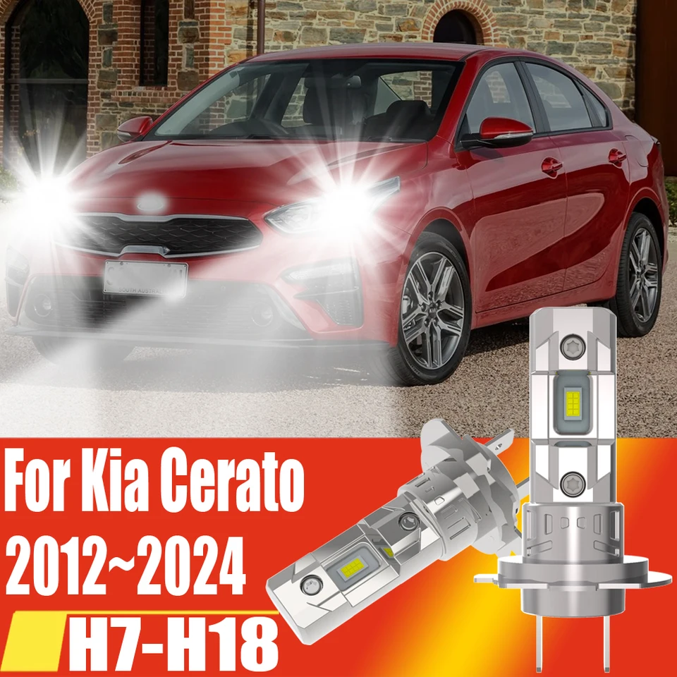 2pcs H7 LED svetlomet Canbus High -Power Car Žiarovka biela 6000k automatické hmlové svetlá Moto Turbo Diode Lamp 12V pre Kia Cerato 2012 ~ 2024