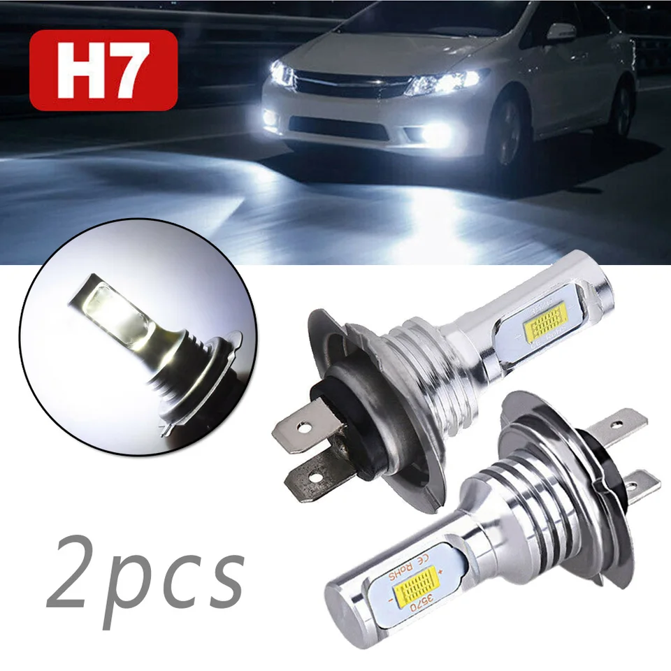 2pcs H7 LED svetlomety žiarovky Svetlá vysoký nízky lúč 55 W 8000 lm 6000K Super jasné automatické jazdné žiarovky