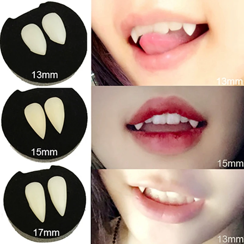 2pcs Halloween upírske zuby tesáky zubné protézy prop halloween party kostým diy cosplay rekvity dekorácia