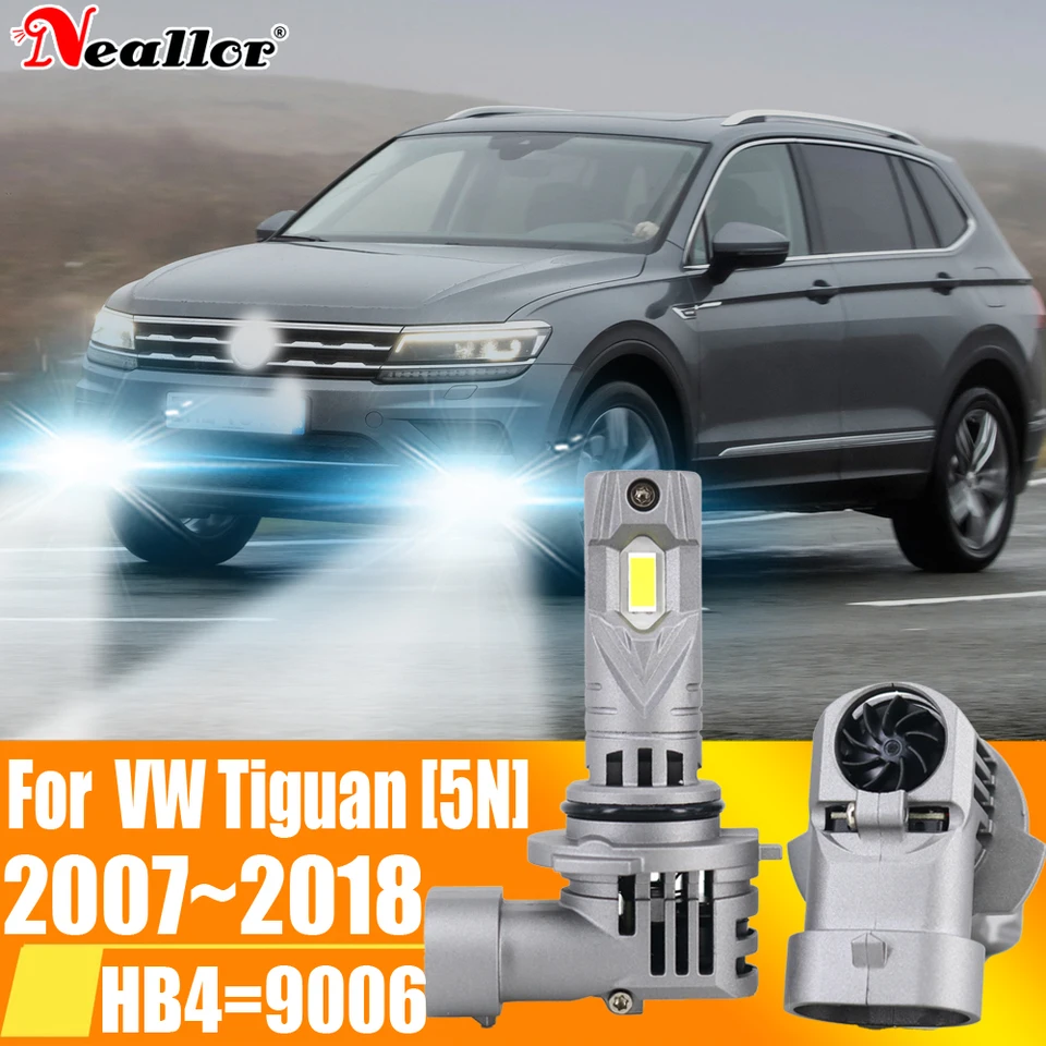 2pcs HB4 9006 LED FOG Hmlová svetlo Canbu Can CAR žiarovka Vysoký výkon 6000K XENON WHITE SLEDNET DIODEL LAMP 12V 55W pre VW TIGUAN 5N 2007 ~ 2018