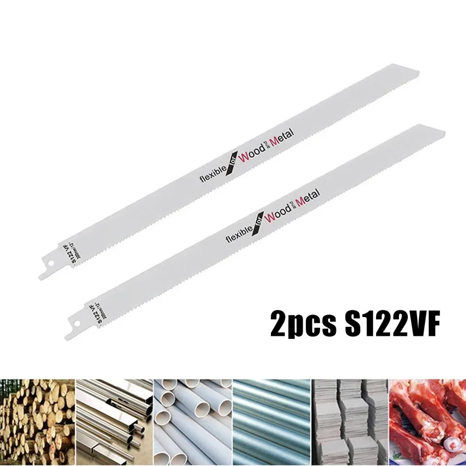 2pcs HCS S122VF 300 mm 11,8 palca recipročná pílová čepeľ účinná flexibilná multi -pílová čepeľ pre drevené kovové PVC trubicové nástroje Ho