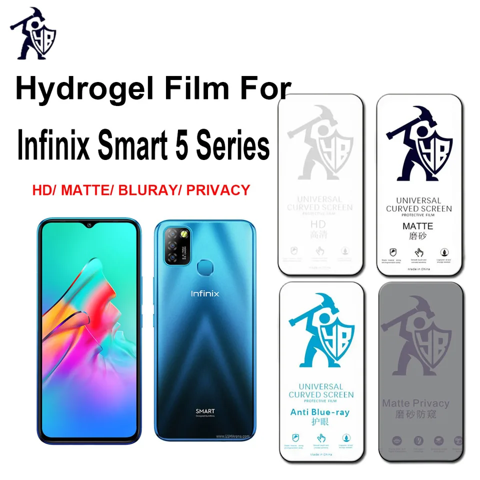 2PCS HD MATTE FILM HD OBRADENIE SCRON pre Infinix SMART 5 PRO EYLE CARE Blue-Ray Anti Spy Ochranca ochrana hydrogélového filmu