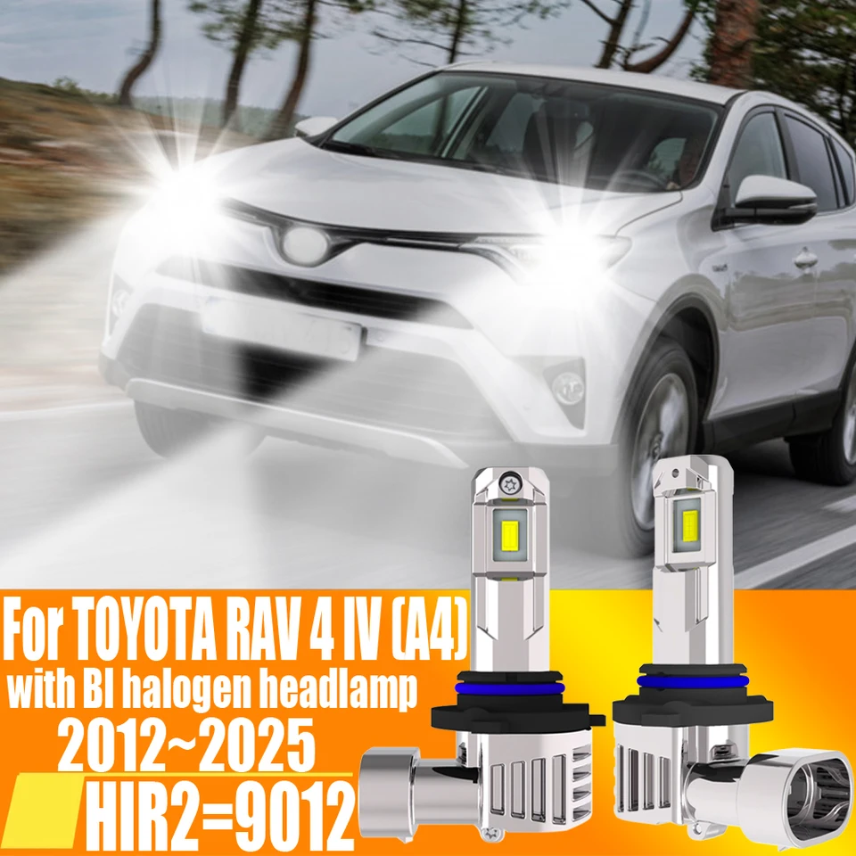2pcs HIR2 LED svetlomet Canbus 9012 Vysoký výkon vozidla 6000K biele svetlo dióda 12V 55W pre Toyota Rav 4 IV A4 2012 ~ 2025