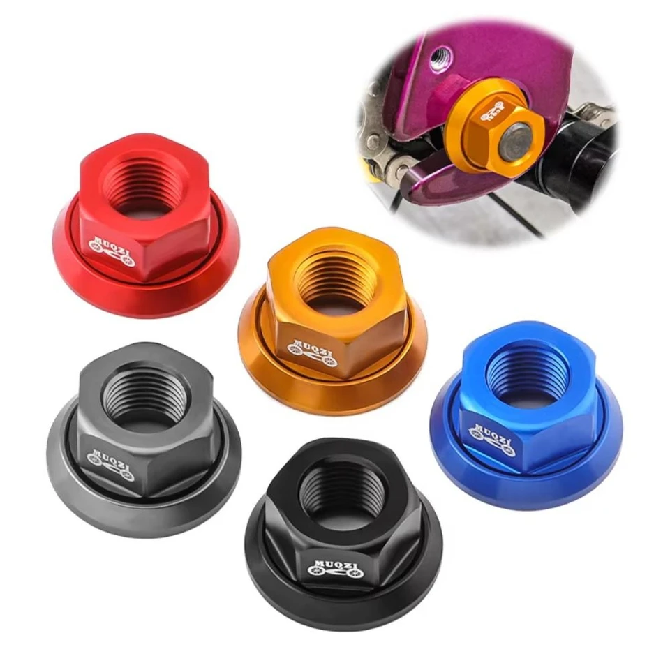 2pcs hliníková zliatina Zadná nápravy zliatiny zliatiny Anti-Rust Farebný bicykel Hub Matica Časť bicykla