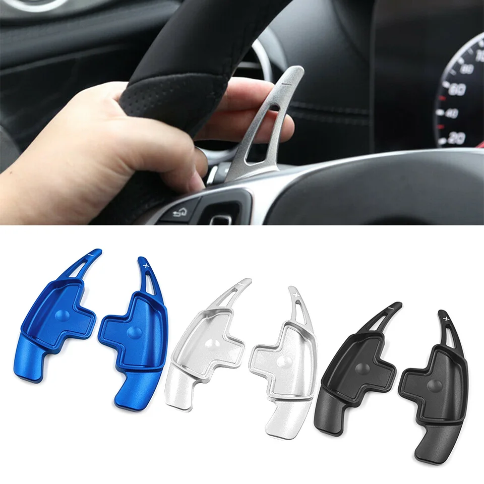 2pcs hliníkový automobil volant na volant Paddle radiace radiace pádla pre posuvné pádla pre Mercedes-Benz Abce Cla Cls GLA GLC GLE S CLASS