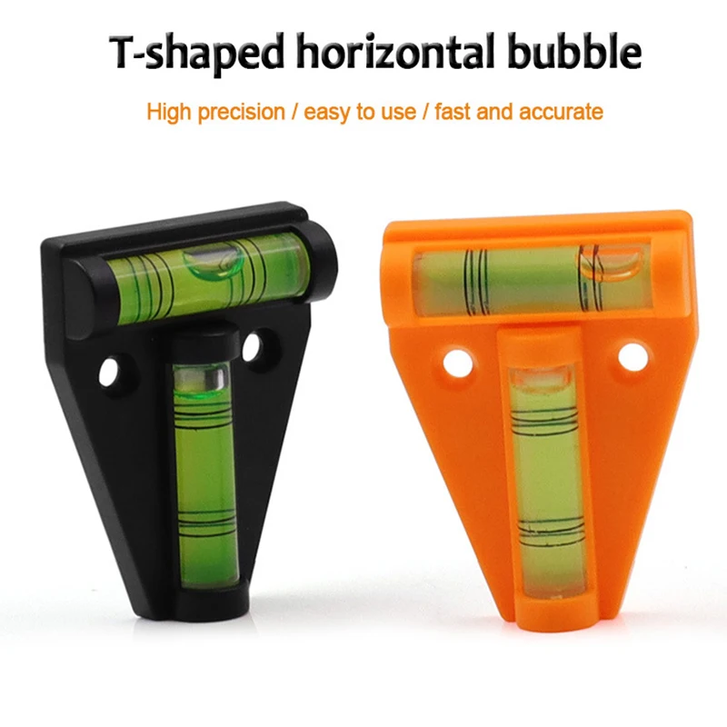 2pcs Horizontálne plastové mini t typ Spirit Level Type T-Type Triangle Hladina Merovacia súprava súprav