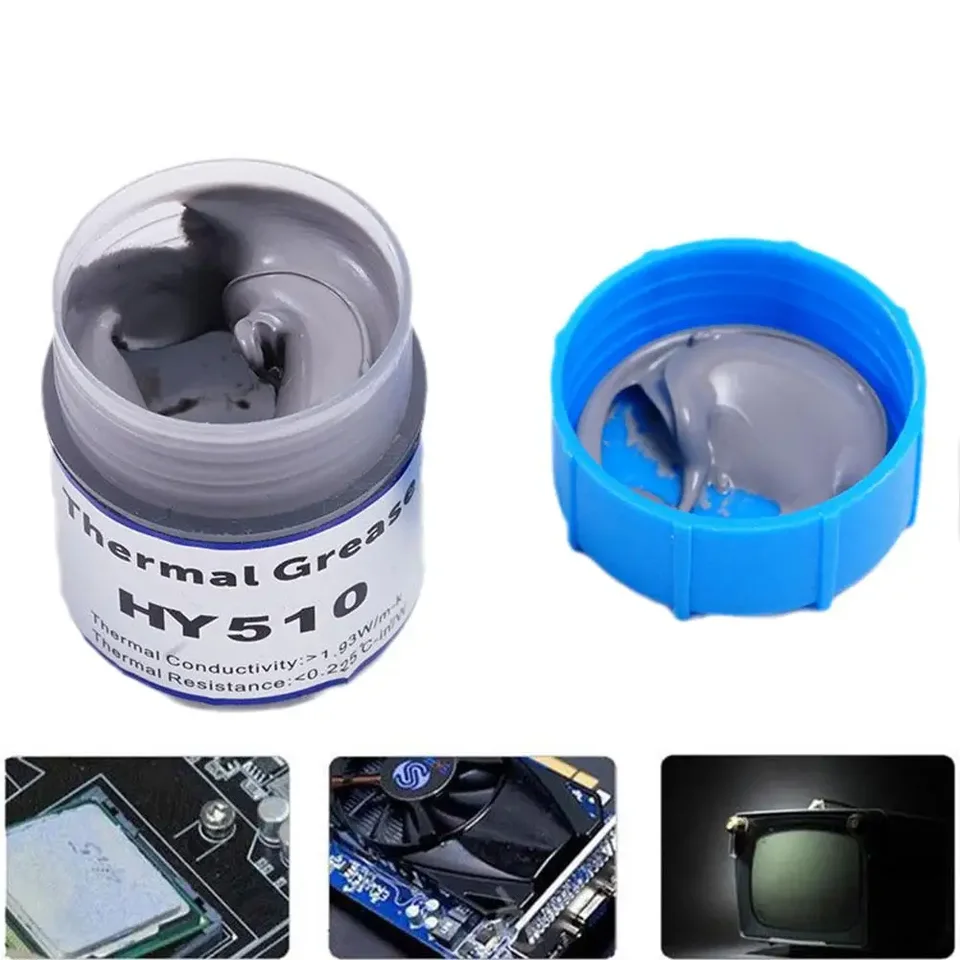 2pcs Hy510 10g šedá silikónová zlúčenina Thermálna pasta Vodivé tuzadlo Heatsink pre chladenie prenosu čipov CPU GPU Chipset Notebook