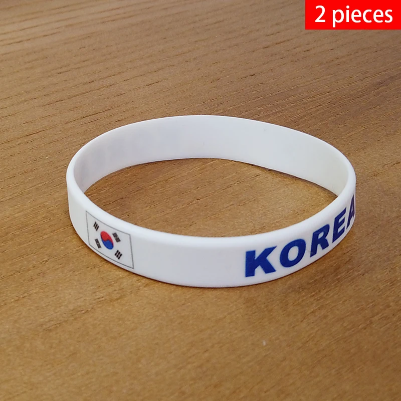 2pcs Južná Kórea Národná vlajka náramky Šport Silikónový náramok gumá