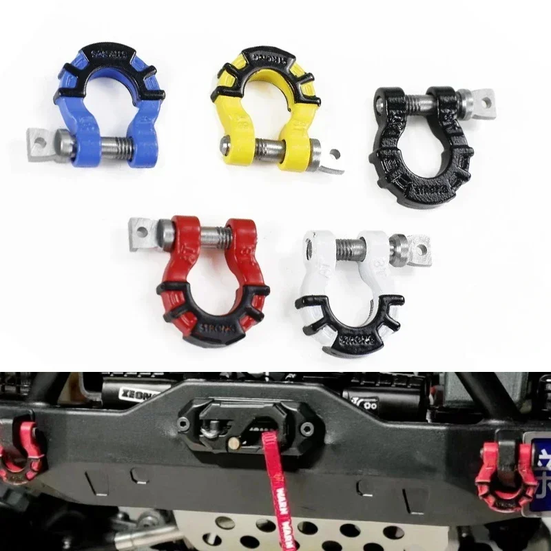 2PCS kovový nárazník D-krúžok Červený vlečný háčik Záchranný háčik pre 1/10 RC Crawler CAR TRXS TRX4 AXIÁLNE SCX10 UPDAKTNÉ ČASŤ