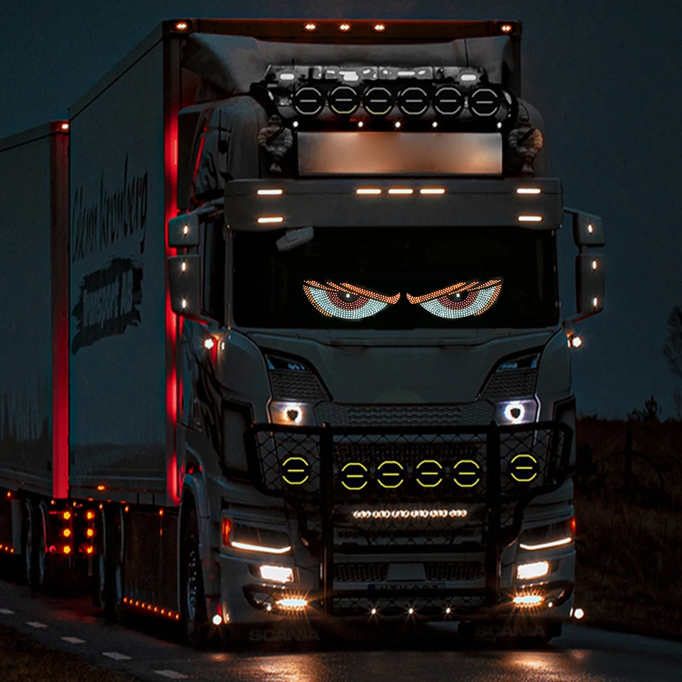 2pcs LED auto Dynamic Devil Eye Light Sticker USB Car Auto Zlé oči Výstražná lampa 11 režim