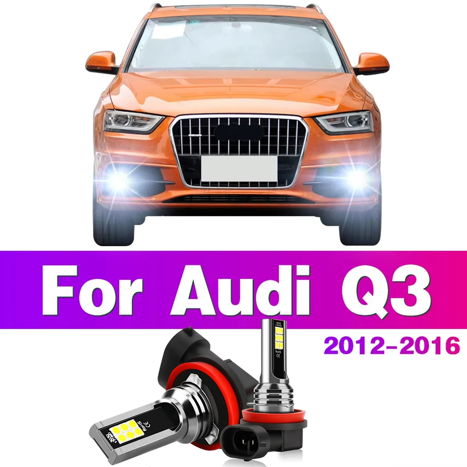 2pcs LED auto predné hmlové svetlo H8 H11 H16JP Lampy 6000K Bright White Bulb pre Audi Q3 8u 2012 - 2016 2013 2014 2015 Automatické príslušenstvo