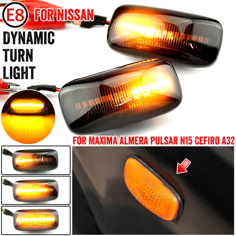 2pcs LED bočné markerové svetlo zákruty Signálne svetlá pre Nissan Skyline R34 ALMERA N15 N16 Pulsar Maxima QX Sunny G10 Primera P11 P12