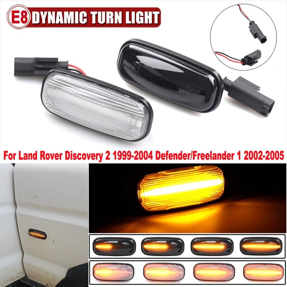 2pcs LED bočné ukazovatele Light Repeater Indikátor pre Land Rover Discovery 2 1999-2004 Defender TD5 Freelander 1 2002-2005