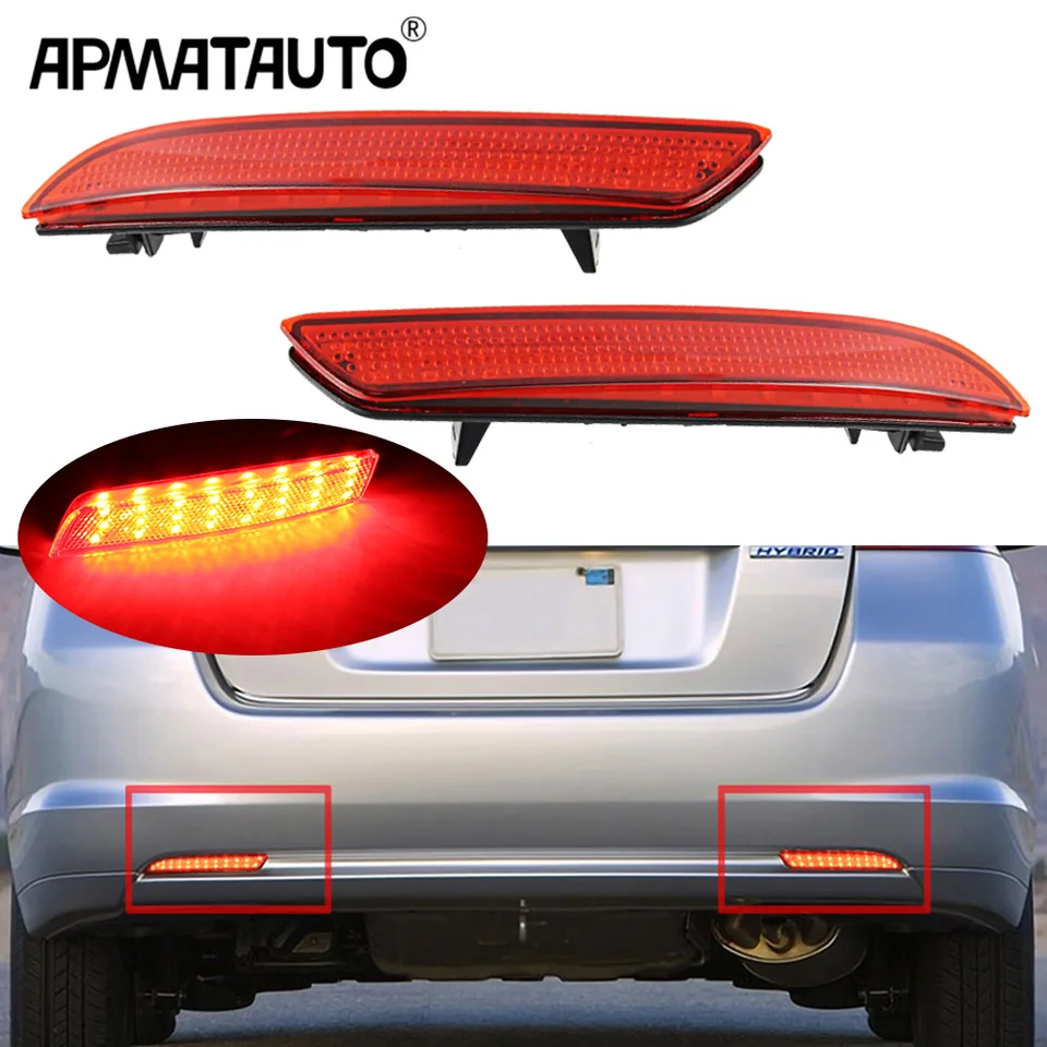 2pcs LED chvost Červený zadný nárazník reflektor Light Stop Stop Fog Brzdenie Svetlo pre Honda Jazz Fit CRZ CRV Insight Hybrid Acura TSX