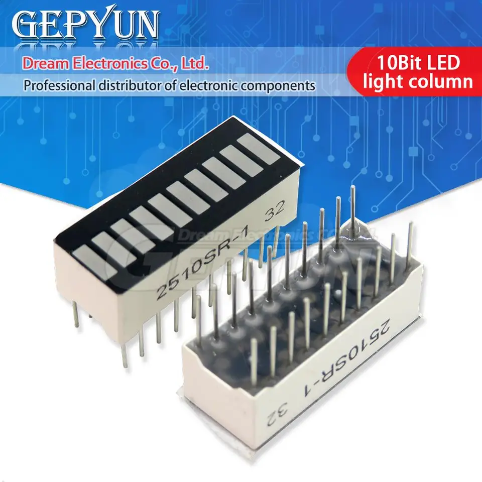 2pcs LED displej 10 segmentov graf červená zelená modrá modrá žltá zelené čísla značky kocky