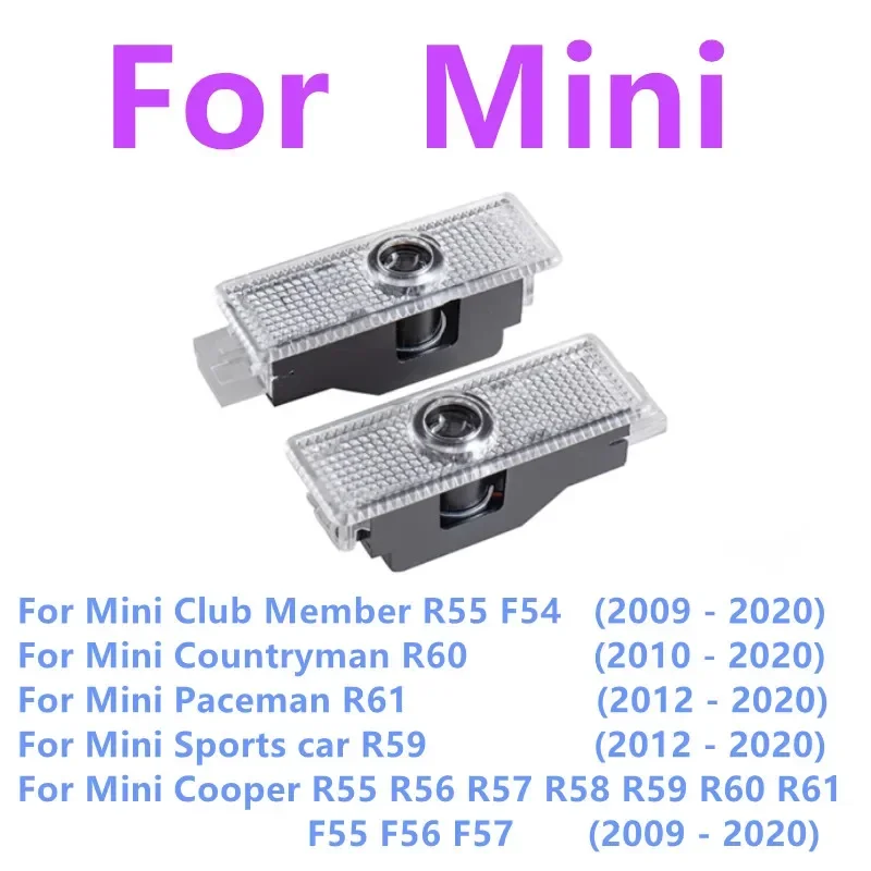 2pcs LED DOOROVANÉ DOOROVANÉ LAMP pre mini cooper s R55 R56 R57 R58 R59 R60 R61 F54 F55 F56 F57 JCW Puddle Show Tool Adsessories
