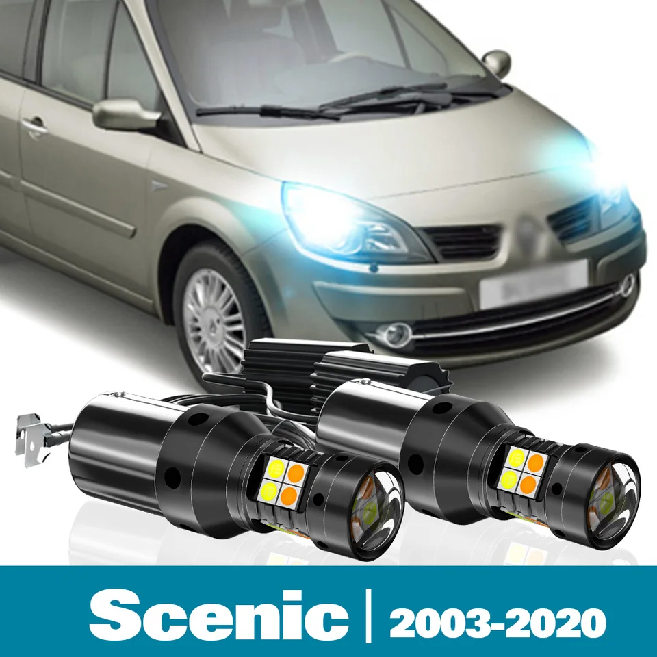 2pcs LED Dual Mode Turn Signal+Denné svetlo DRL pre Renault Scenic 2 3 4 Príslušenstvo 2003-2020 2008 2009 2010 2015 2015 2016