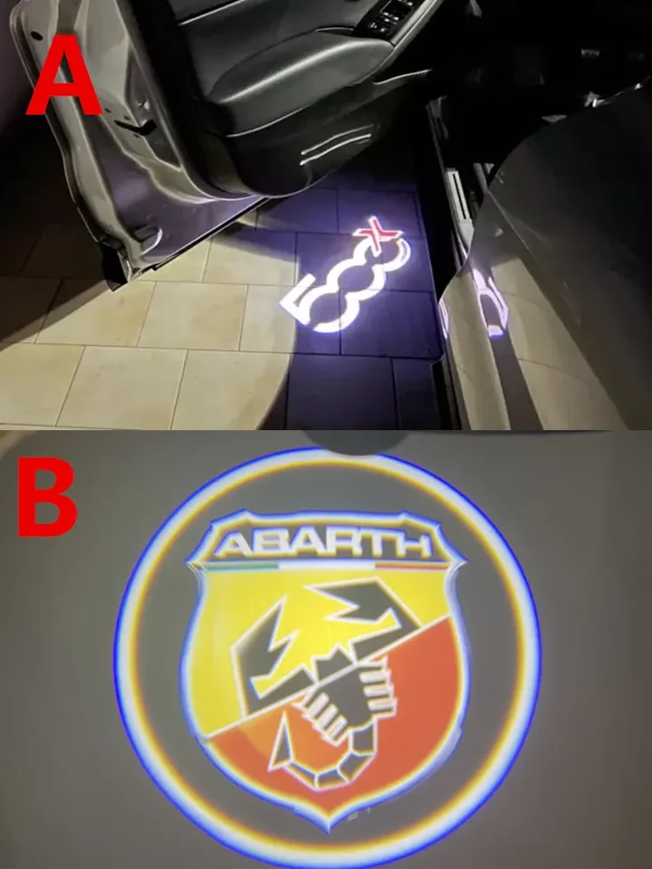 2pcs LED dvere auta vítaný projektor Ghost Shadow Lamps Dekoratívne svetlo pre Fiat 500x 500L Grande Punto Gadget Dodávky vozidiel