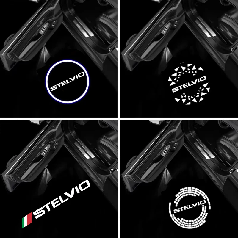 2pcs LED dvere zdvorilostné projekčné svetlo Vitajte logo Duch Shadow Lamp pre Alfa Romeo Stelvio 2017-2022 2019 2020 Príslušenstvo