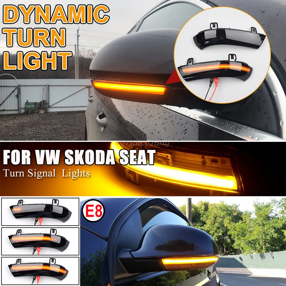 2pcs LED Dynamic Turn Signal Side Marker Light Bliper Blinke pre VW Golf 5 Jetta Mk5 Passat B5.5 Sharan EOS Volkswagen