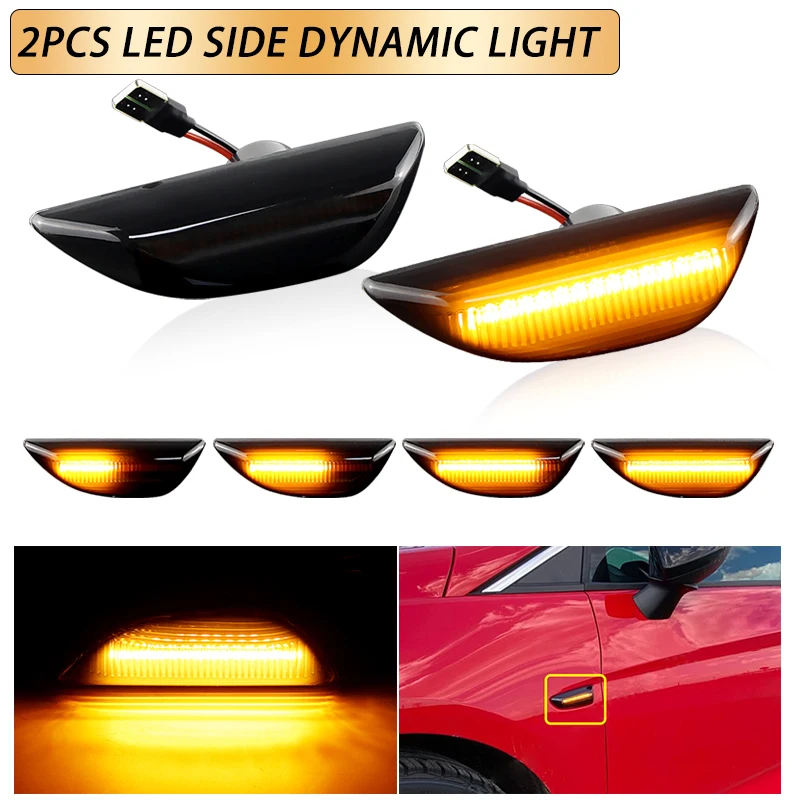 2pcs LED Dynamické bočné značky Bočné svetlá Otočte signálne žiarovky Canbus pre Opel Mokka pre Chevrolet Trax pre doplnky Buick Encore Car Accessory