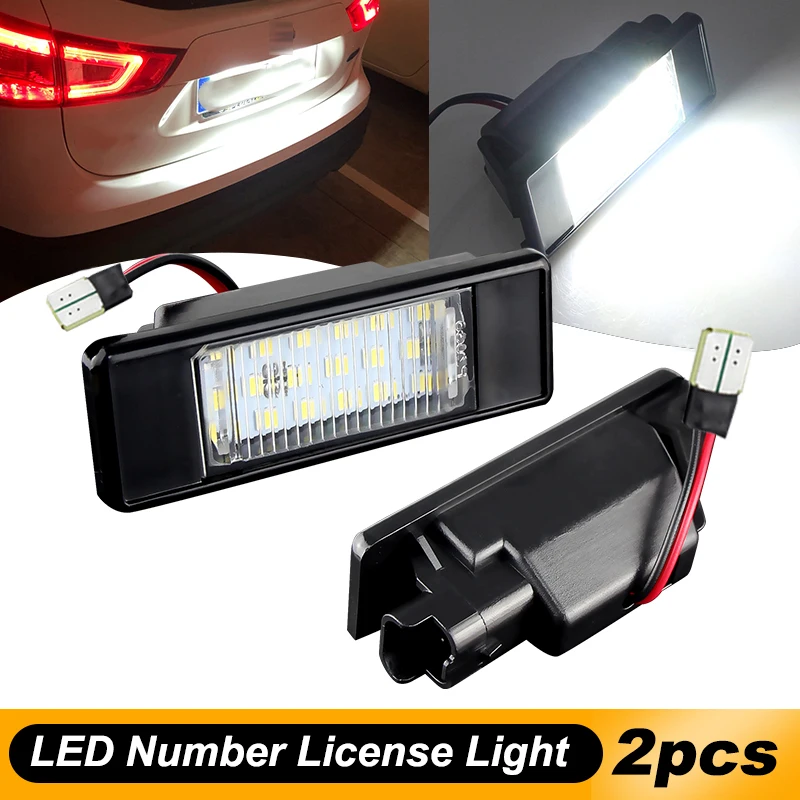 2PCS LED LED ŠPZ LIGHT BIELA ​​12V pre NISSAN QASHQAI J11 J11 2007 2008 2009 2010 2010 2012 2013 2014 2015 2016 2016 2017-2018