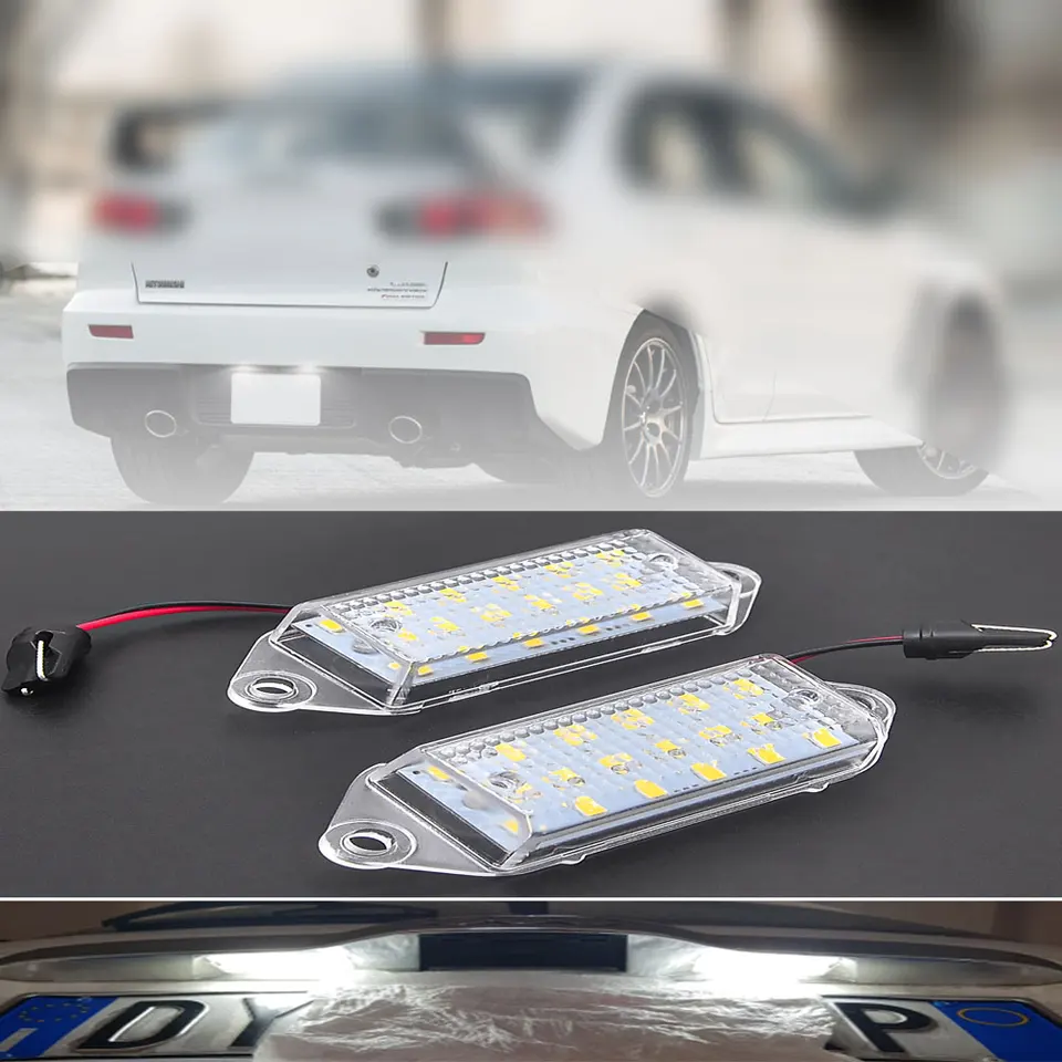 2pcs LED LIGITH Number Distle Svetlo pre Mitsubishi 2003-2017 Lancer & 2007-2016 EVO Evolution x TACH TAG LAMPS