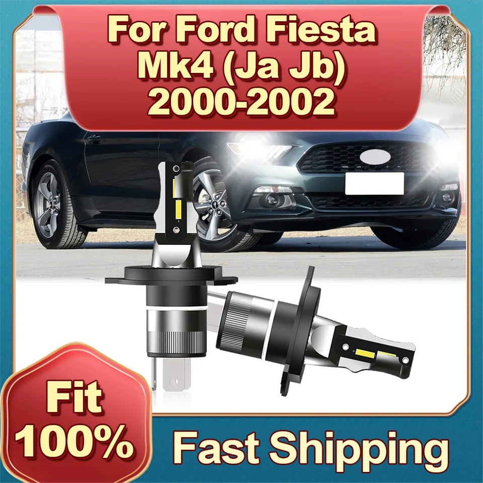 2pcs LED svetlomet H4 30000LM Automatická lampa 6000K Svetlá zástrčka a hranie pre Ford Fiesta MK4 (JA JB) 2000 2001 2002
