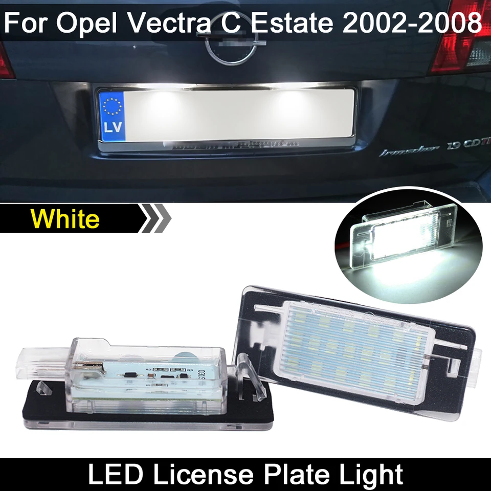 2pcs LED ŠPZ LIGHT LIGHT pre Opel Vectra C Estate 2002 2003 2004 2005 2006 2007 2008