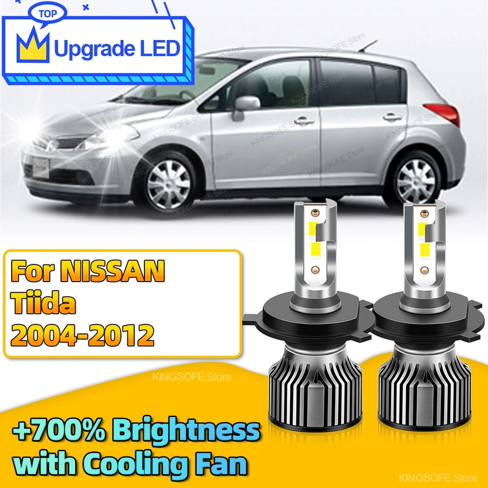 2pcs LED žiarovka svetlomet H4 CSP Chip Canbus Auto Lights 30000LM pre Nissan Tiida 2004 2005 2006 2007 2008 2008 2009 2009 2011 2011 2011 2011