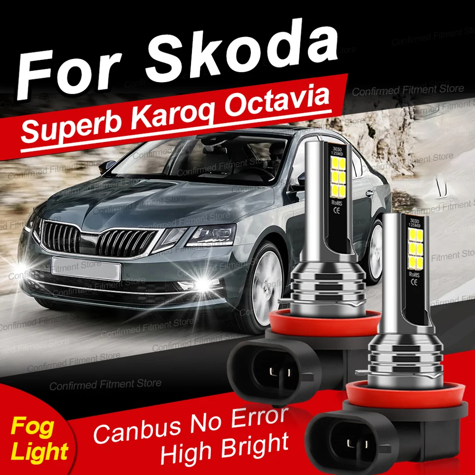2pcs LED žiarovky H8 Canbus Žiadna chyba LED auto predné hmlové žiarovky 200 W 6000K Super jasné biele svetlá pre SKoda Superb Karoq Octavia