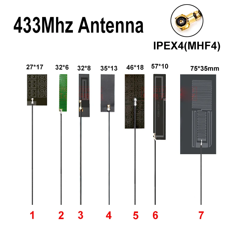 2pcs Lora 433MHz anténa MHF4 433M OMNI FPC Anténa s vysokým prírastkom BUD V AERIAL s dlhým dosahom mäkkej antény