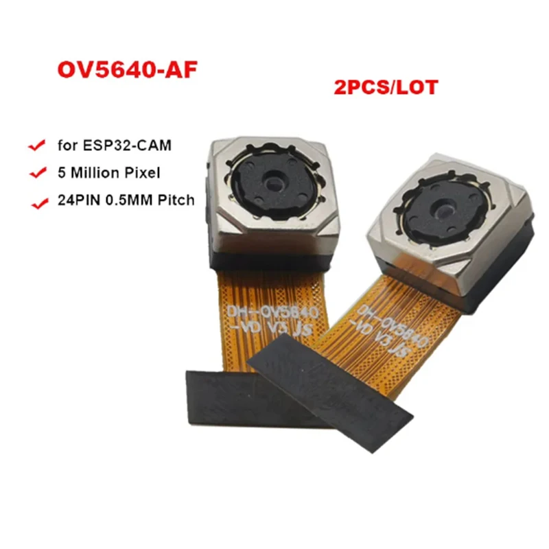 2pcs/lot 5 megapixel HD OV5640 MODUL AUTOPONTROLE FOCON 70 ° pre rozhranie Softboard ESP32-CAM MIPI 24pin 24pin