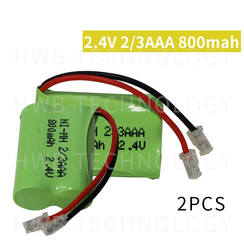2pcs/lot New Ni-MH 2/3AAA 2,4V 500MAH NI-MH 2/3 AAA Nabíjateľná batéria s zástrčkami pre bezdrôtový telefón