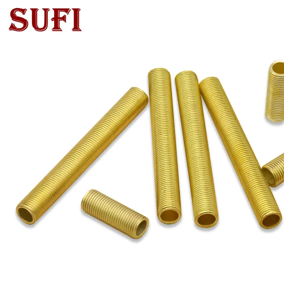 2pcs m10 mosadzná zubná trubica plná zubná meď Dutá zubná trubica skrutka skrutka 1,0 mm závitovú trubicu pre DIY stolovú lampu SLAME LAMP