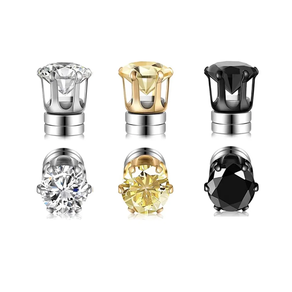 2pcs magnetické ušné klipy Stud náušnice Non piercing silný magnet falošné piercing Ženy Men šperky klip náušnice pre deti dievčatá
