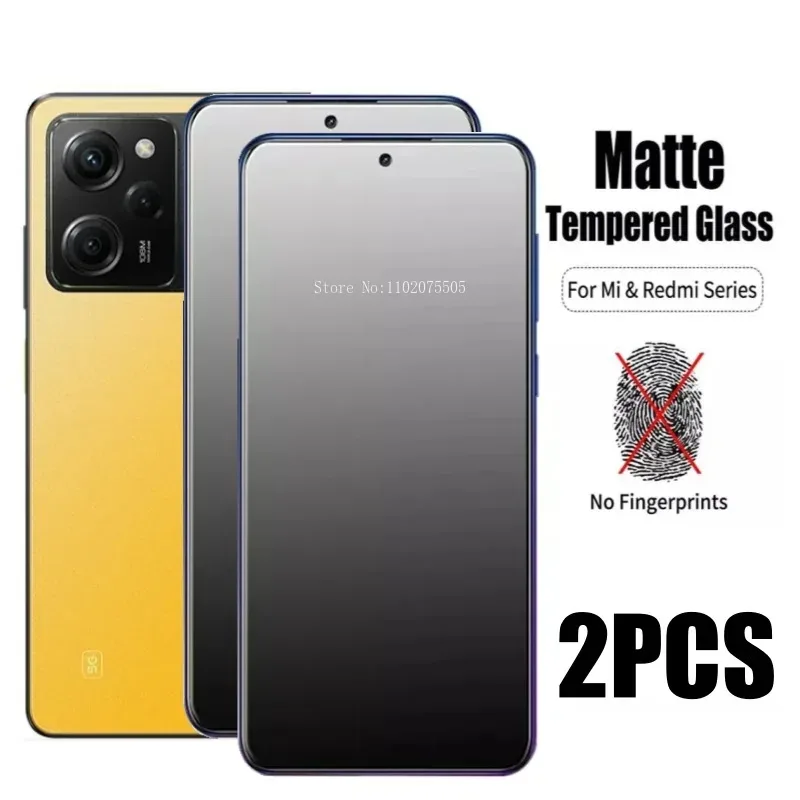 2pcs matné temperované sklo pre Xiaomi Redmi Note 12 11 10S T PRO SCREET OBRÁZKA PRE POCO X6 X5 X4 X3 F5 M5 F4 F3 Pro GT Glass
