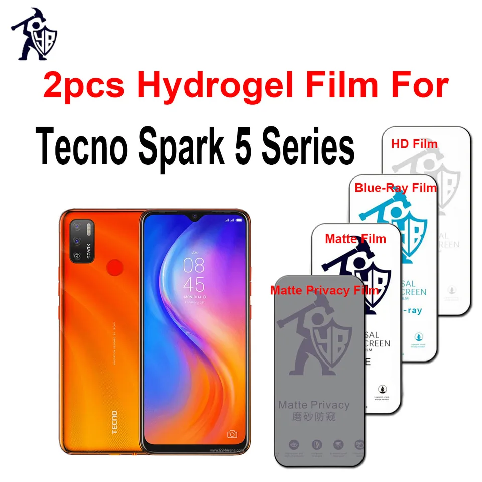 2pcs matný hydrogélový film pre Tecno Spark 5 Air HD Screen Protector pre Tecno Spark 5 Pro Blueray/Film nie sklo nie sklo