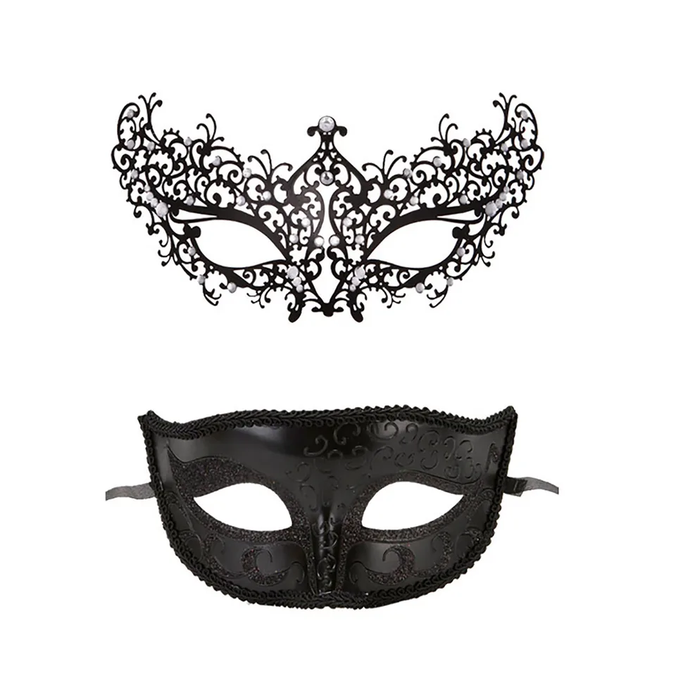 2pcs maškarné diamantové očné masky karnevalovej párty prom make -up klub cosplay laskavej výtoku vintage starožitné masky napoly tvár Mask