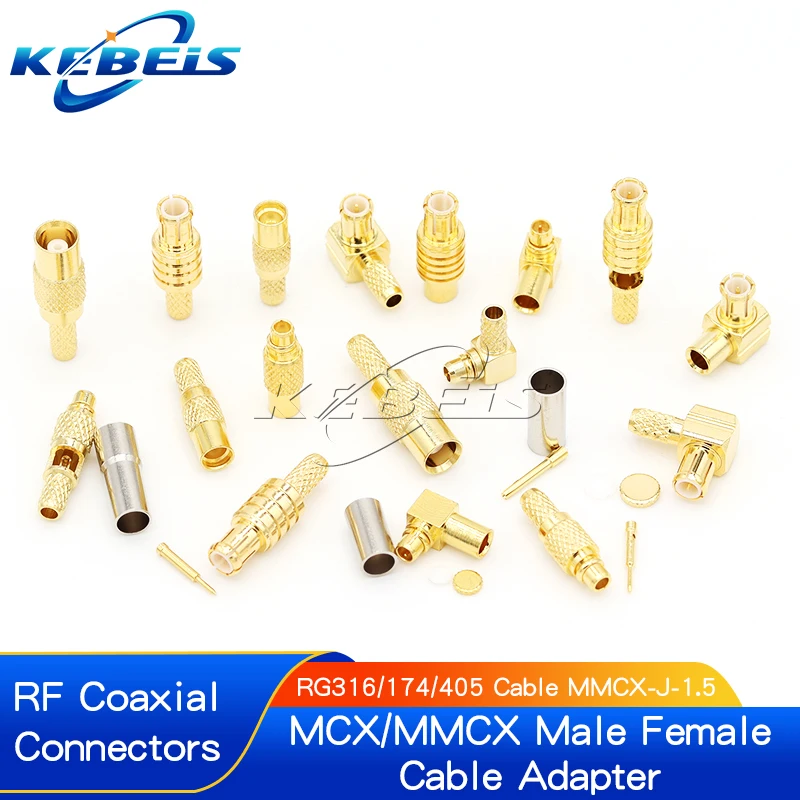 2pcs MCX-JW-1,5 Mužská hlava MMCX-JK-1,5 MCX MMCX Connector MMCX-JB2 Crimping RG316/405 KONEKTOR PRAVIDLA PRAVIDLO ELBGLE ELbow