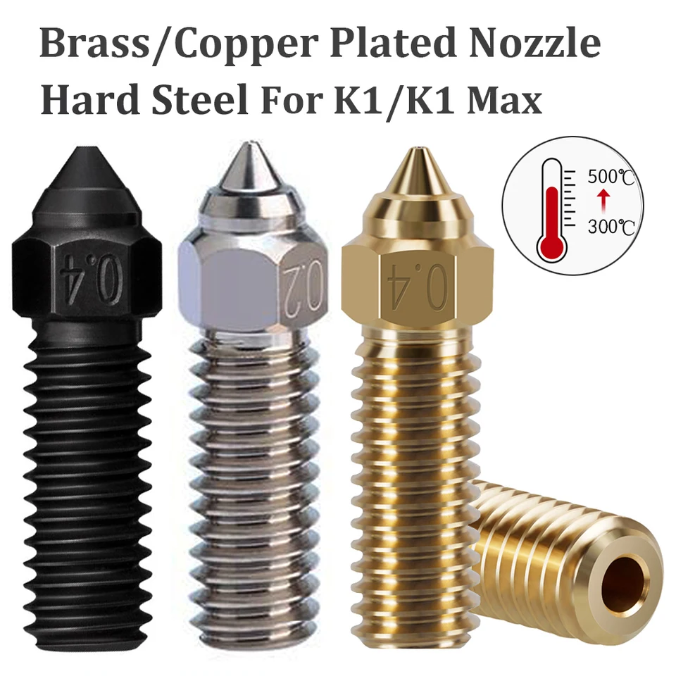 2pcs meďnatovaná K1 dýza M6 600 mm/s vysokorýchlostné dýzy pre Creality K1 K1 Max CR-M4 Sidewinder X1 X2 Genius Pro 3D tlačiareň