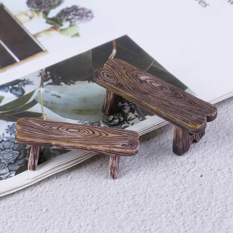 2pcs mini drevené lavica domáce ozdoby figúrky DIY akvárium/dekoratúra pre bábiky