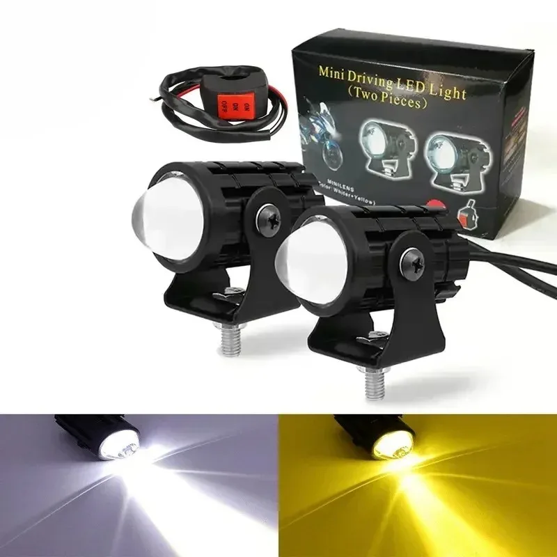 2pcs mini laserové delo DRL DRL LED reflektor Work Work Light Svetlá šošovka High Beam Daytime Running Light Fog Lamp DC 12V 1000LM