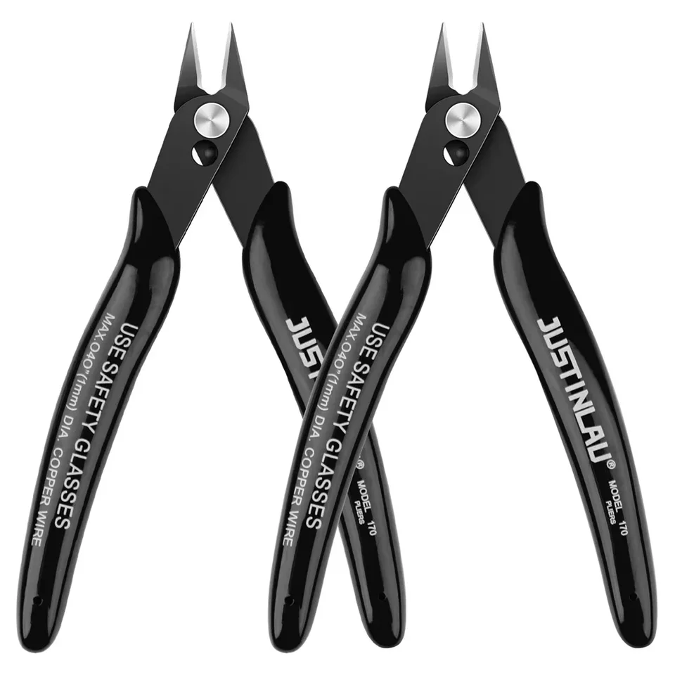 2pcs mini nosa rezanie kliešťa Elektrický drôt káblová rezačka kovové bočné stripy preplachové kliešte Pohodlný odolný nástroj
