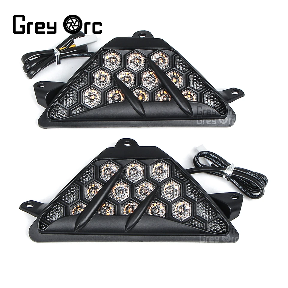 2PCS Motocykel 2 drôty LED diódy LED signál Light Light FLOSHERS LAMP pre Kawasaki Ninja 300 400 650 1000 ZX6R ZX-6R Z1000SX