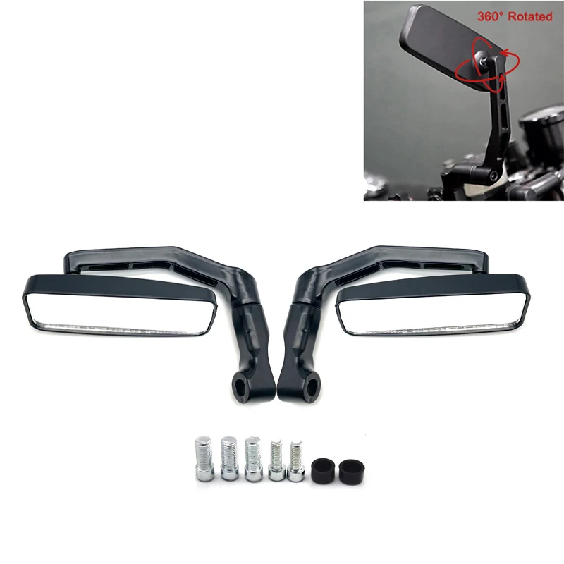 2pcs Motocykel Motocykle upravený hliníkový spätný pohľad na zadné bočné zrkadlá proti oblastiu motocyklového štvorcového spätného zrkadla Príslušenstvo