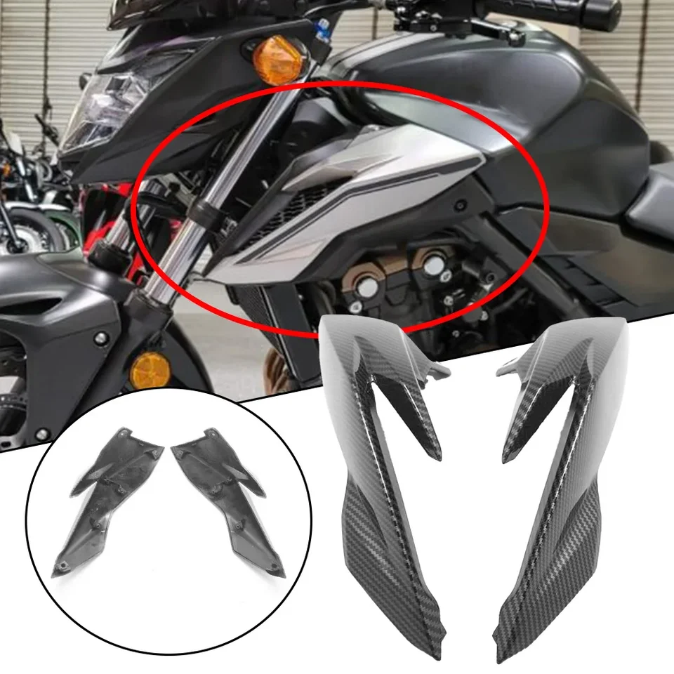 2pcs motocykelový kapotážový črepový rámec kryte uhlíkové vlákno prednú bočnú nádrž Vzduch Vzduch horný kapotáž pre Honda CB500F 2016 2017 2017 2018